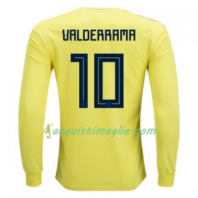 Divisa di Calcio Colombia Valderrama 10 Prima Mondiali 2018 Manica Lunga